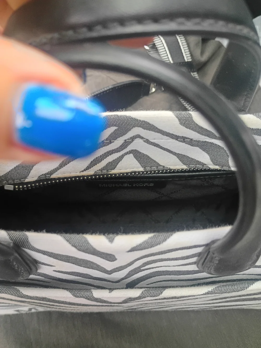 Michael Kors Zebra-Print Canvas Tote - Black & White Purse